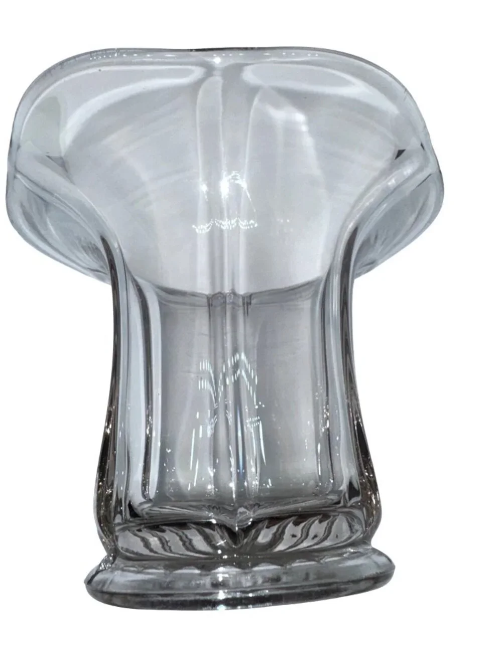 Clear Glass Flared Candle Holder Vase